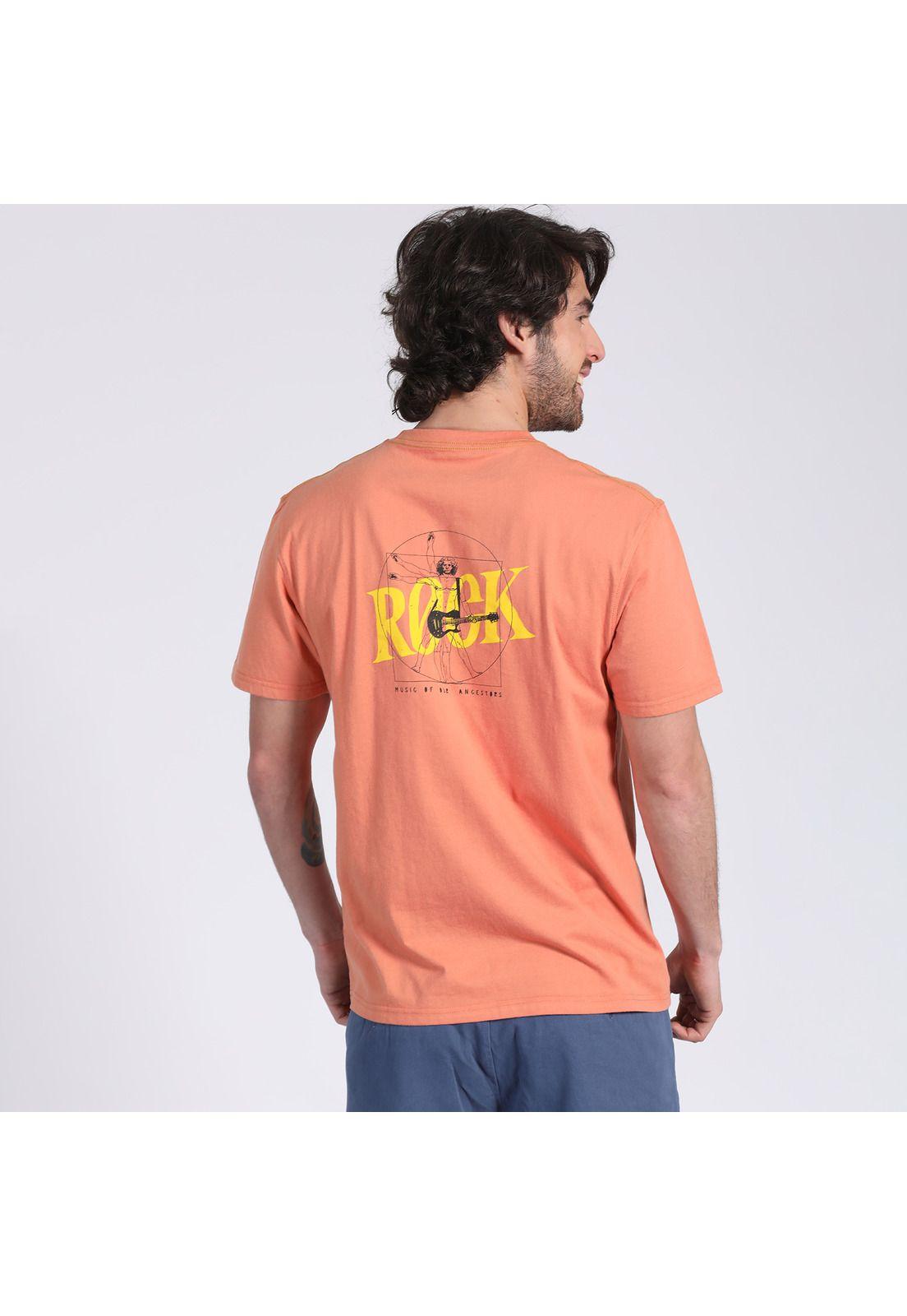Polera Manga Corta Jersey Estampada Cuello Redondo Durazno-2