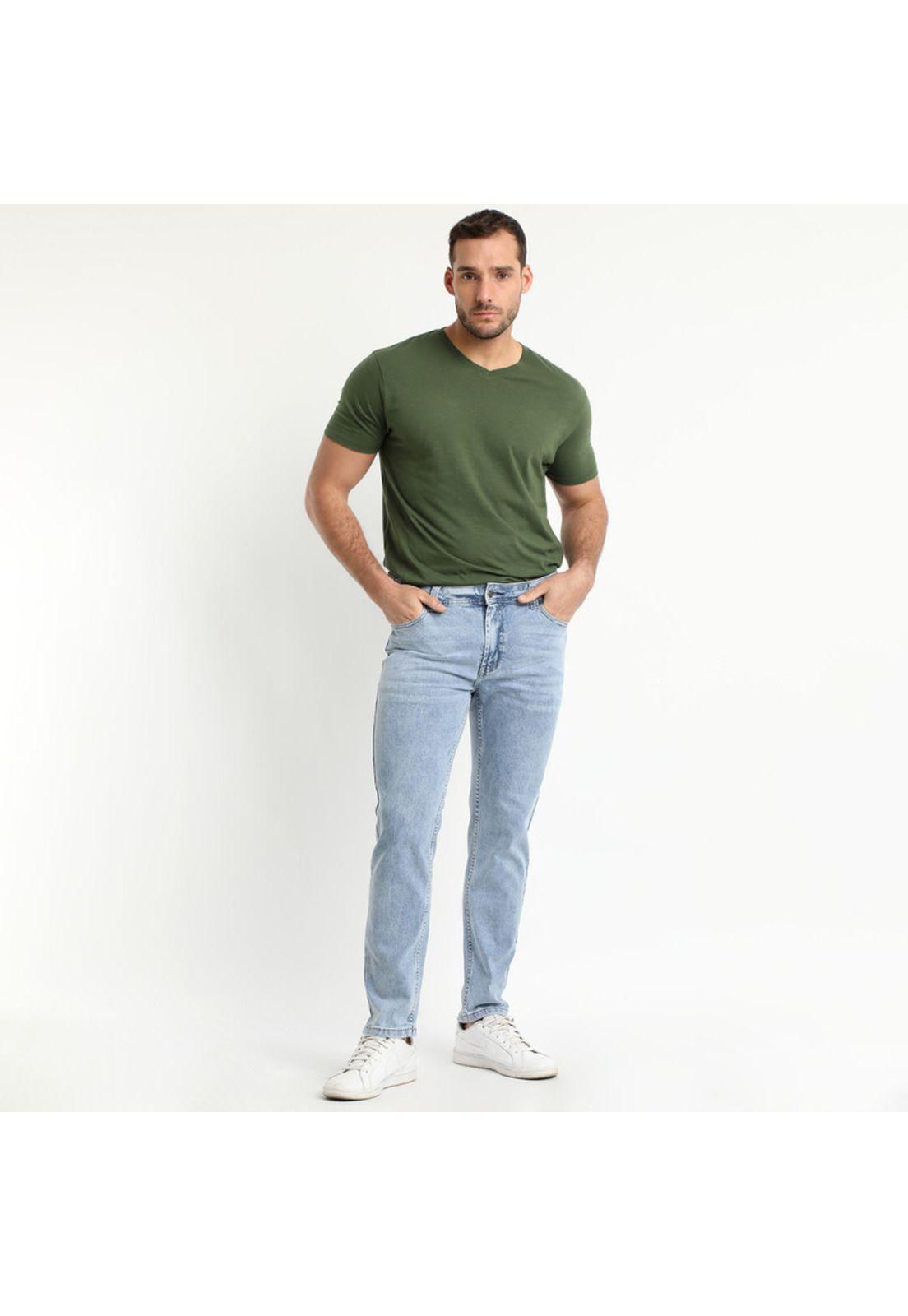 Jeans Tendencia Slim Fit Azul Claro Denim-0