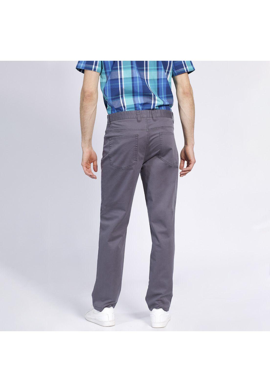 Pantalón Hombre 5 Bolsillos Slim Fit Spandex Gris Oscuro-2