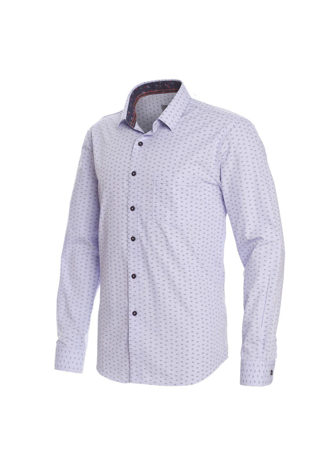 Camisa Manga Larga Estampada Diseños Clasico Slim Fit-1