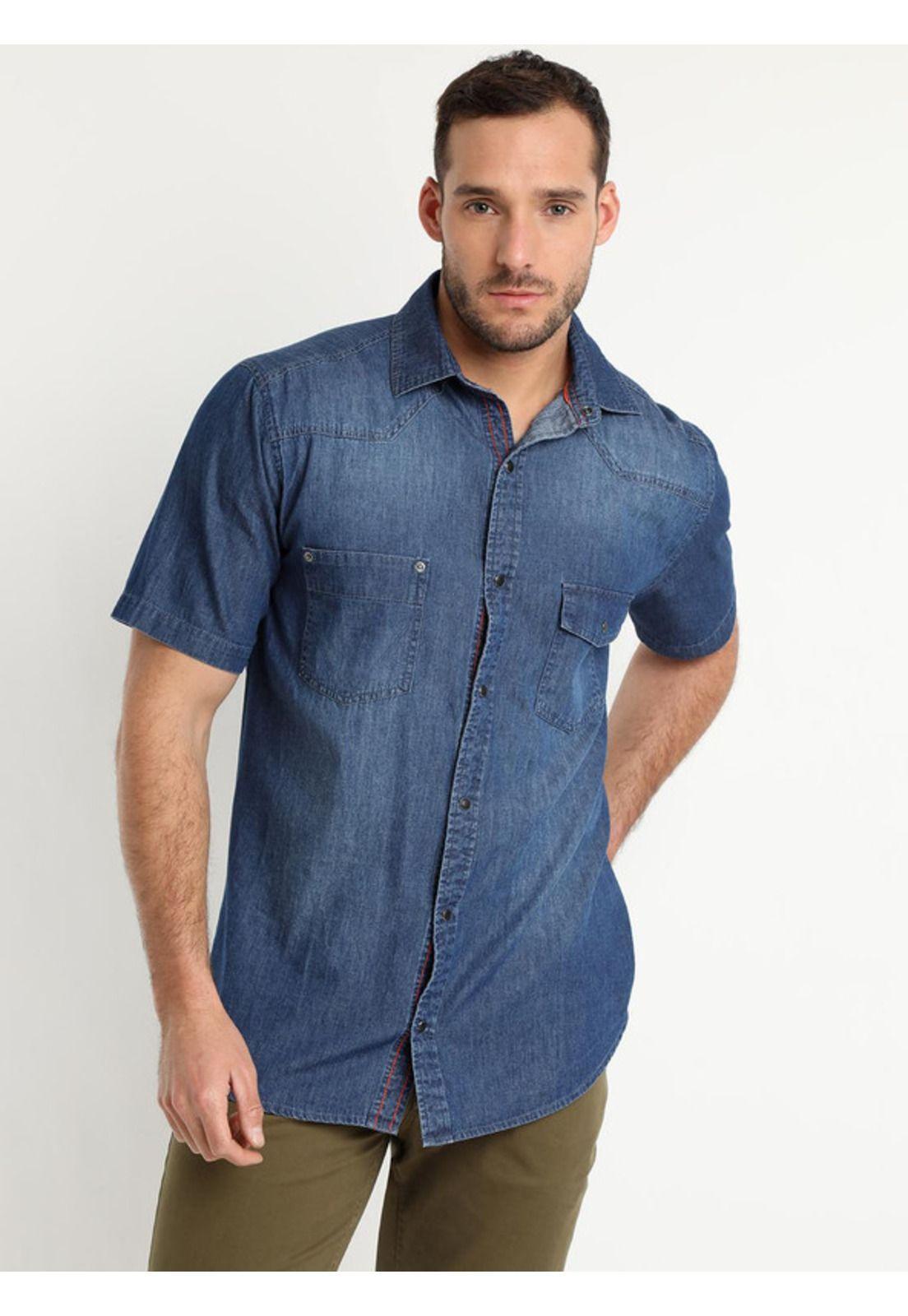 Camisa Demin mc Azul Demin-1