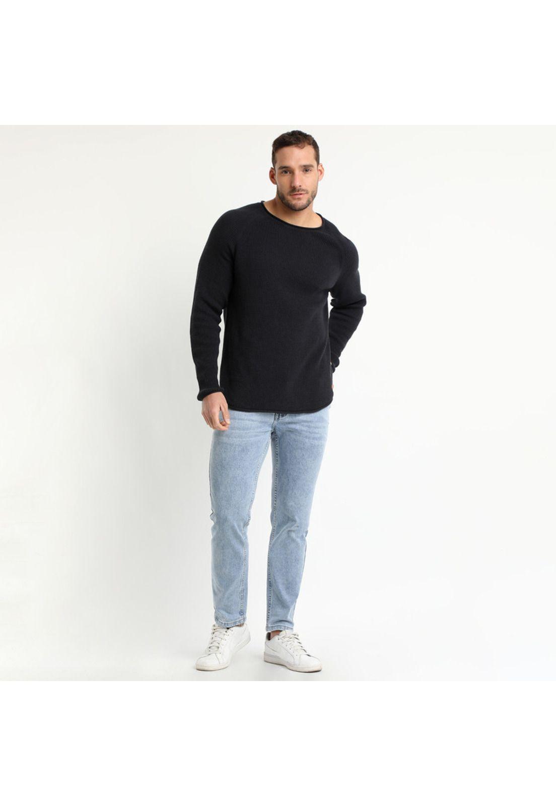 Sweater Cuello Redondo Gris Medio-0