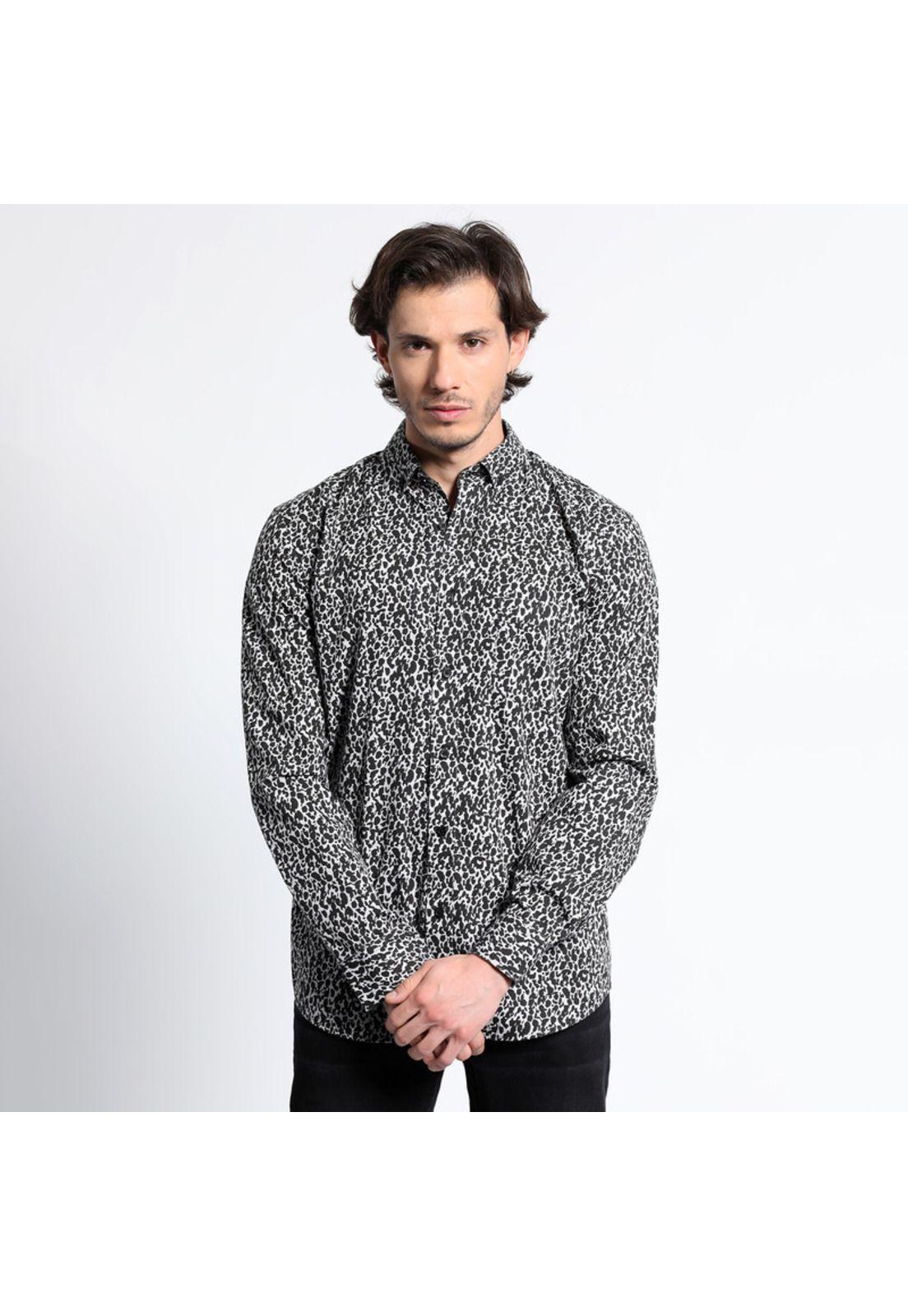 Camisa Manga Larga Estampada Full Slim Fit-0