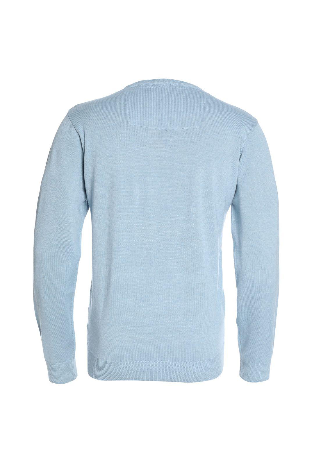 Sweater Cuello V Celeste-2