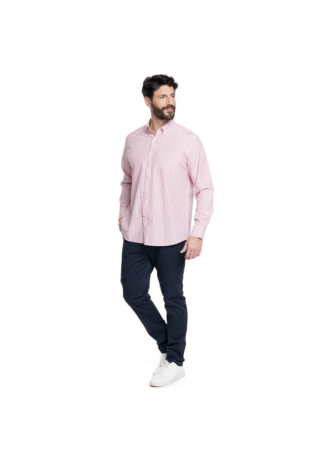 CAMISA HOMBRE LISTADA PREMIUM CUELLO SEMI ITALIANO-3