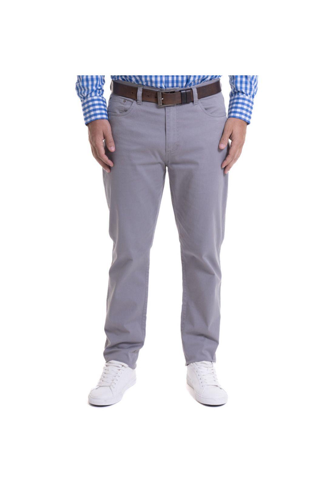 Pantalón 5 Bolsillos Spandex Gris Claro-0