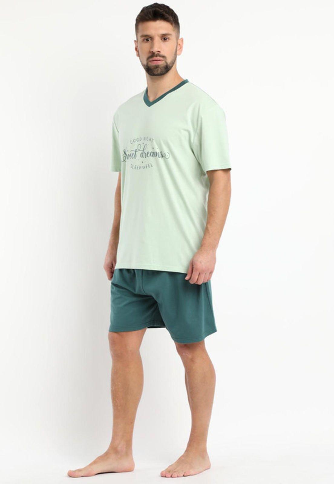 Pijama Jersey Estampado Verde claro-0