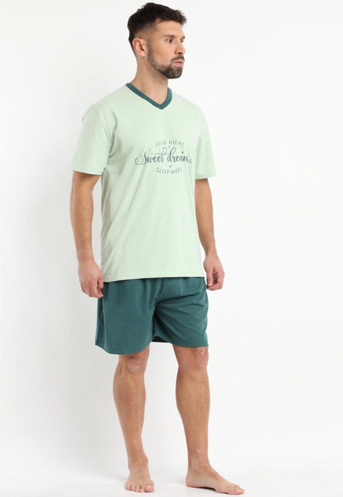 Pijama Jersey Estampado Verde claro-1