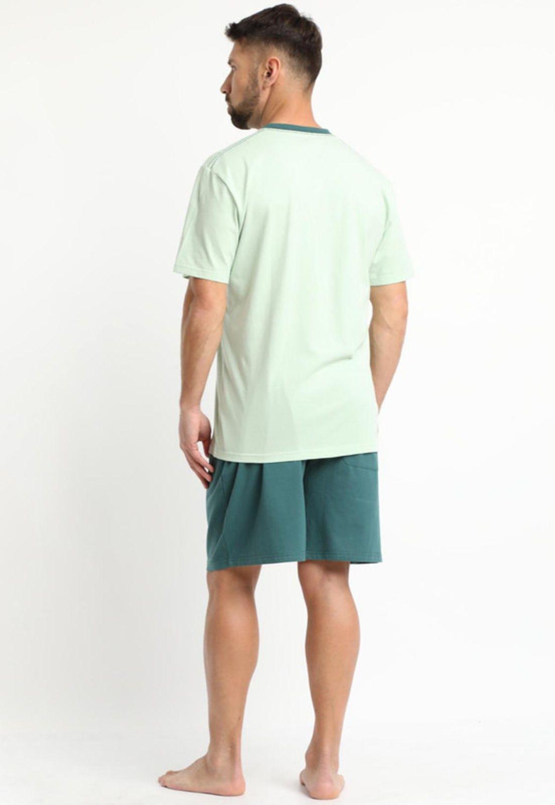 Pijama Jersey Estampado Verde claro-2