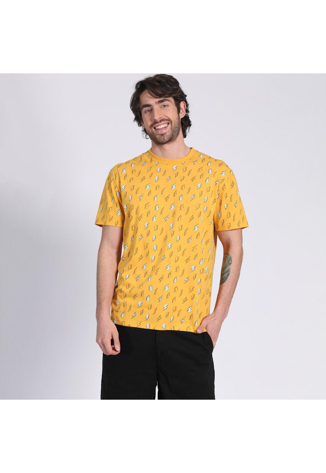 Polera Manga Corta Jersey Print Beige-2