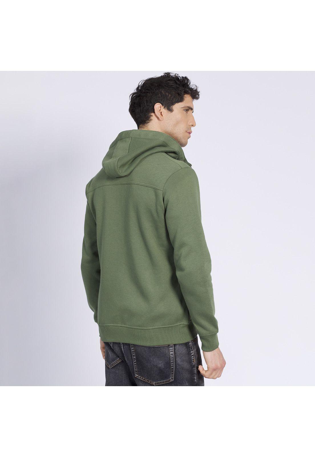 Polerón Hoodie Con Capucha Verde musgo-1