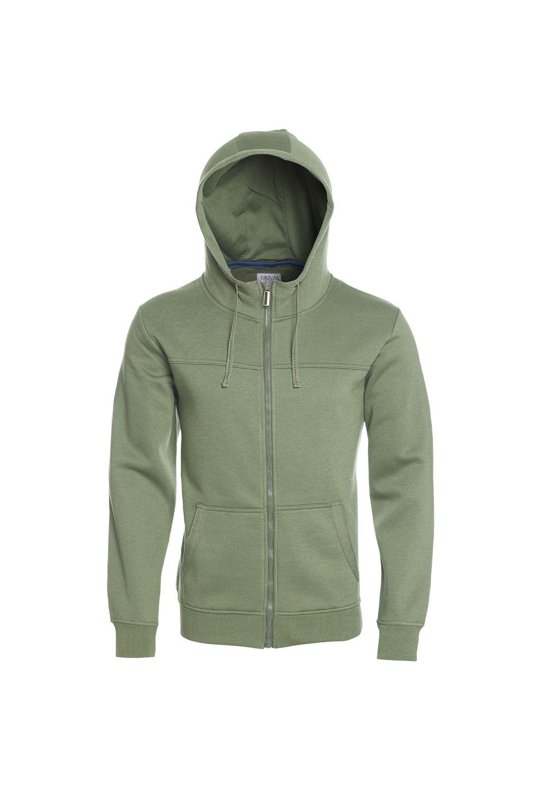 Polerón Hoodie Con Capucha Verde musgo-3