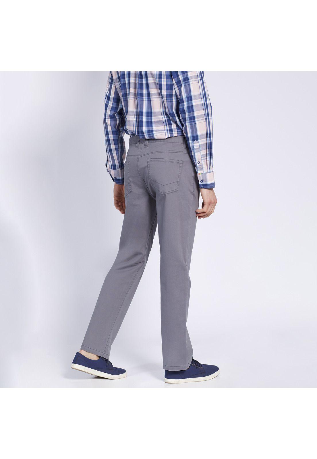 Pantalón Hombre 5 Bolsillos Regular Fit Spandex Gris-2