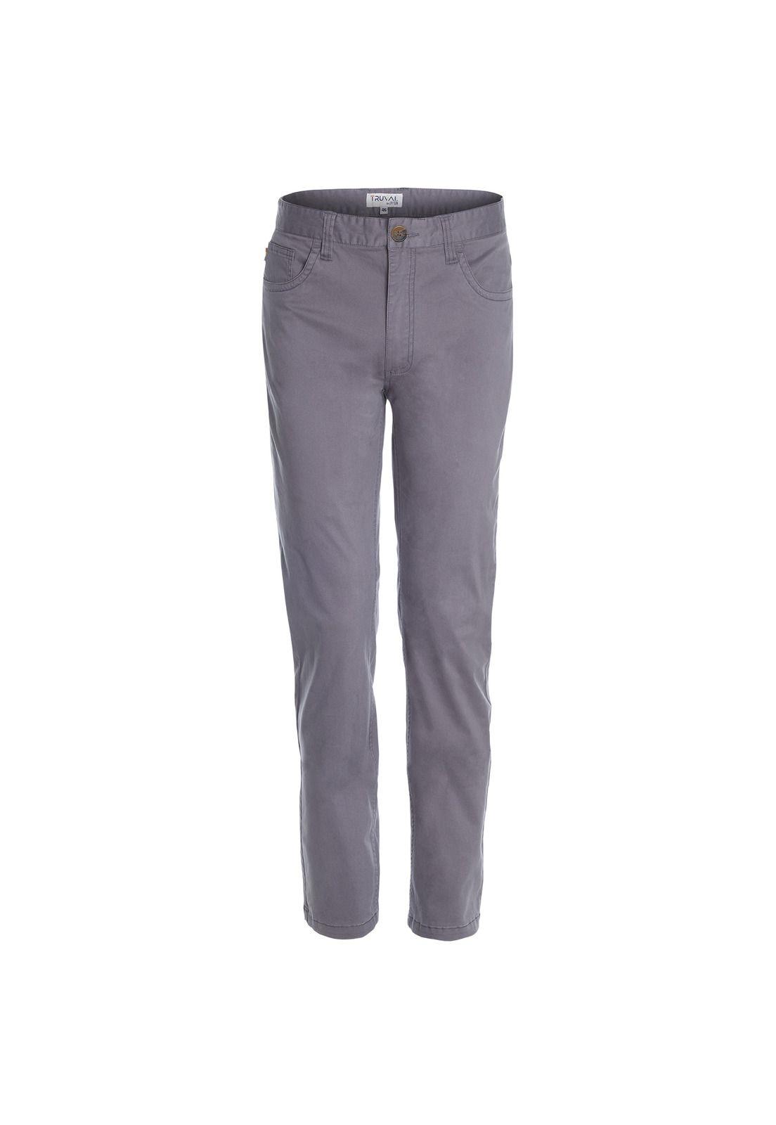 Pantalón Hombre 5 Bolsillos Regular Fit Spandex Gris-3