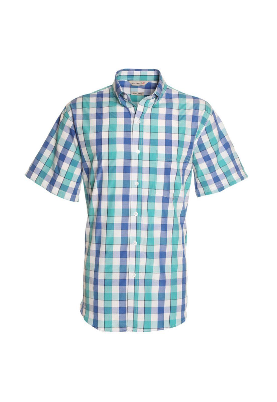 Camisa Fantasia Clasica Manga Corta Boton Cuello Agua-3