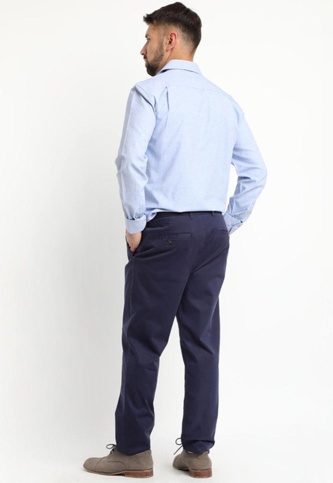 Pantalon Frente Plano Azul Marino-1