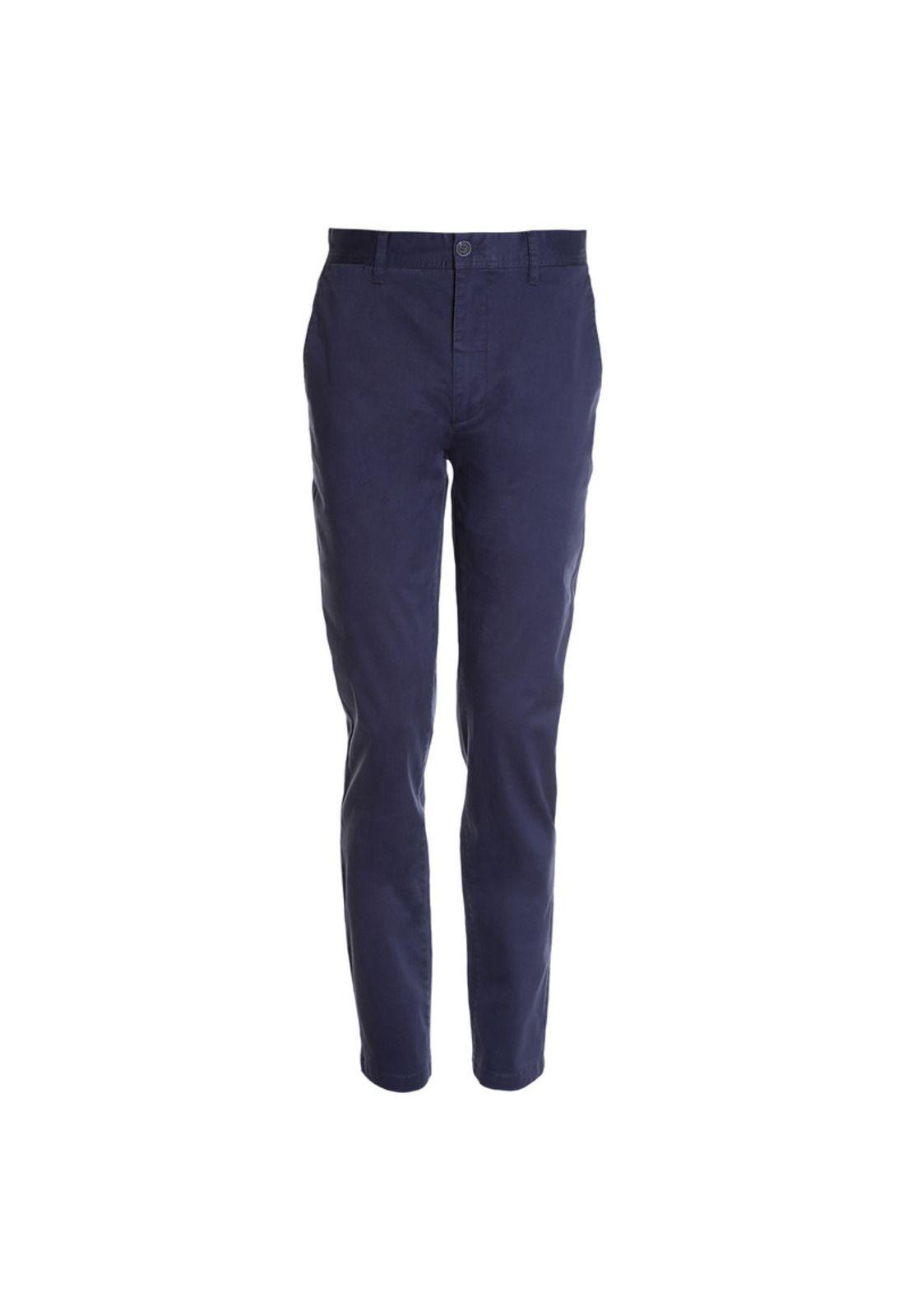 Pantalon Frente Plano Azul Marino-3