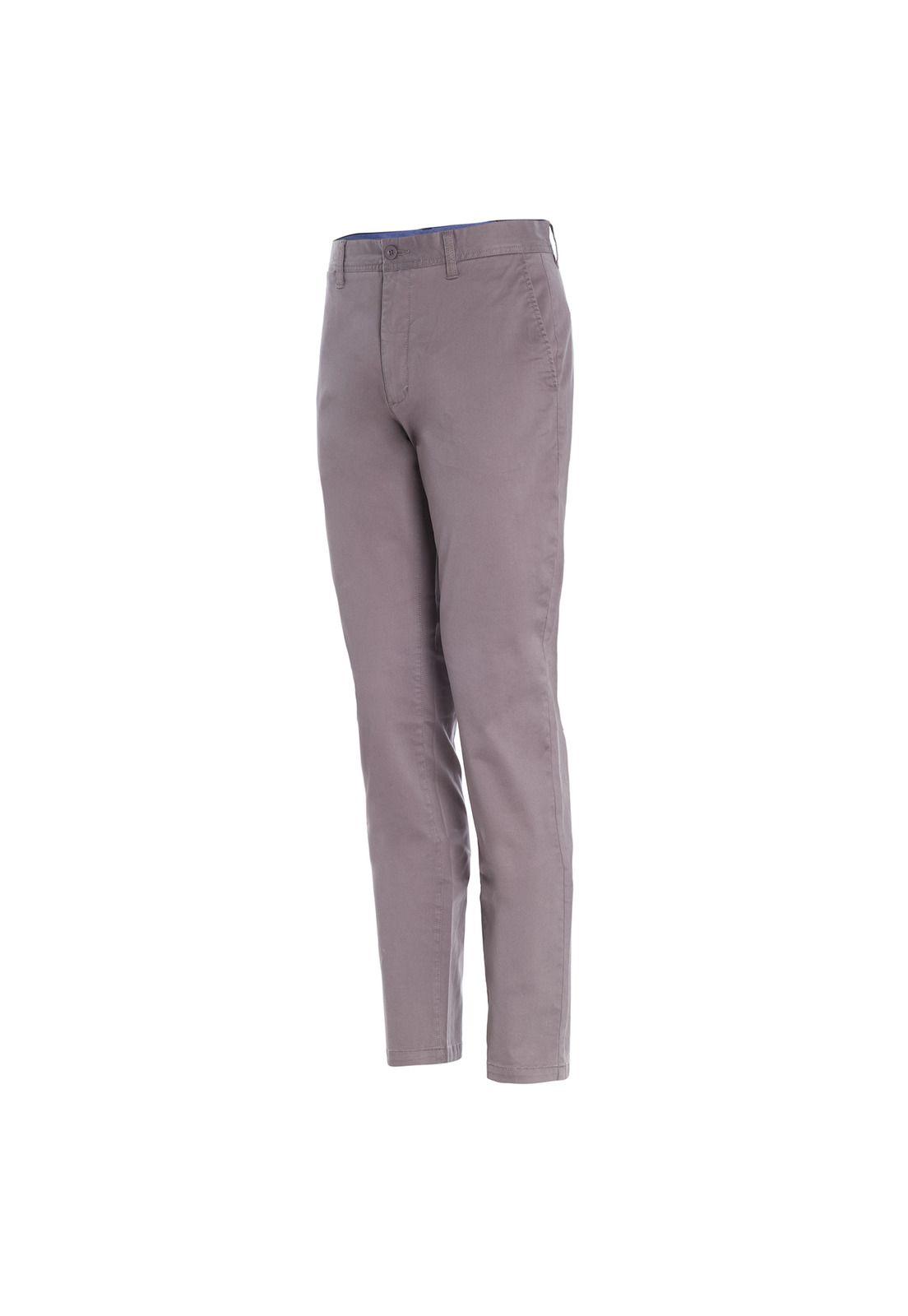 Pantalón Hombre Frente Plano Gris-0