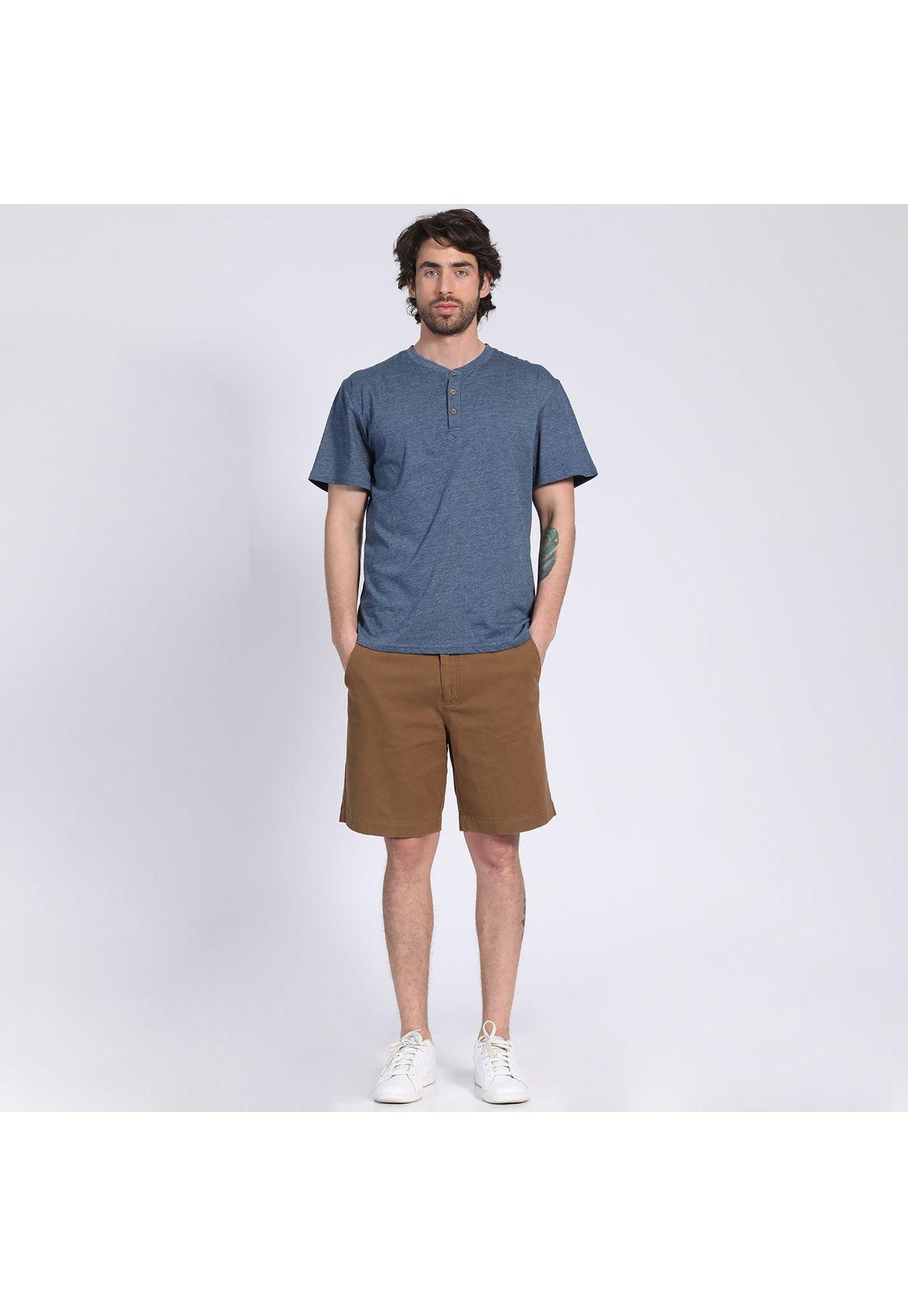 Polera Manga Corta Jersey Botónes Celeste-0