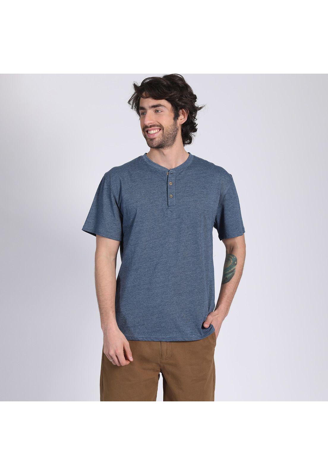 Polera Manga Corta Jersey Botónes Celeste-1