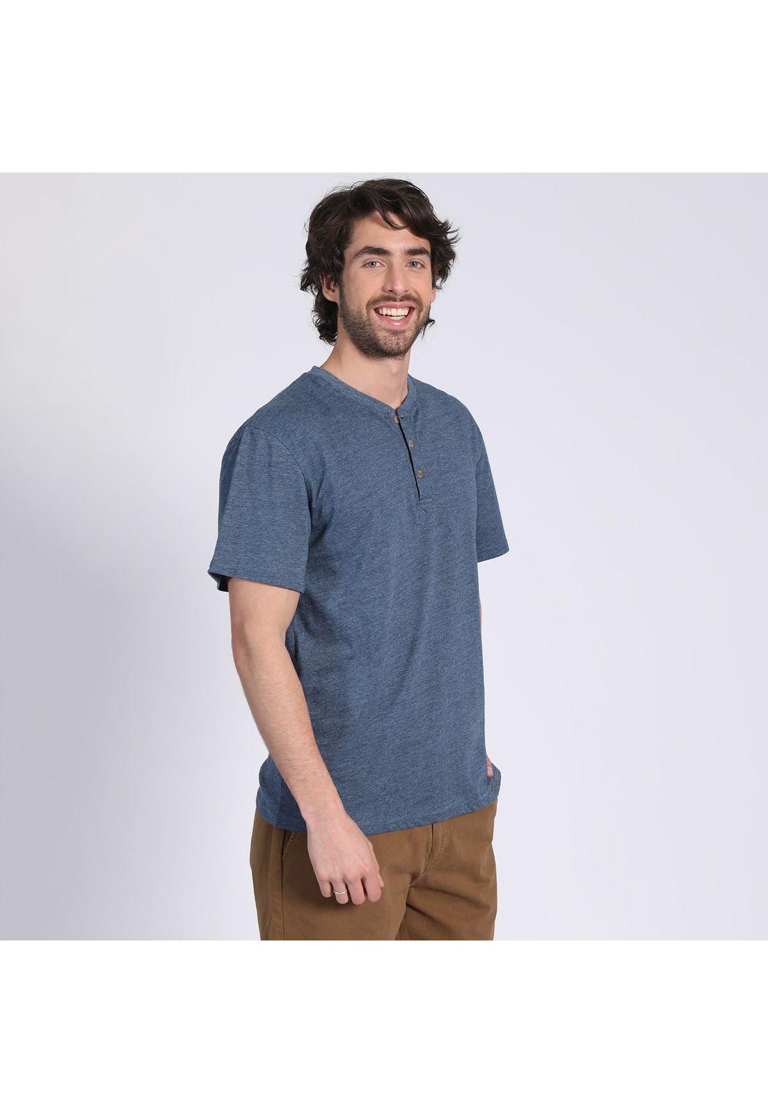 Polera Manga Corta Jersey Botónes Celeste-2