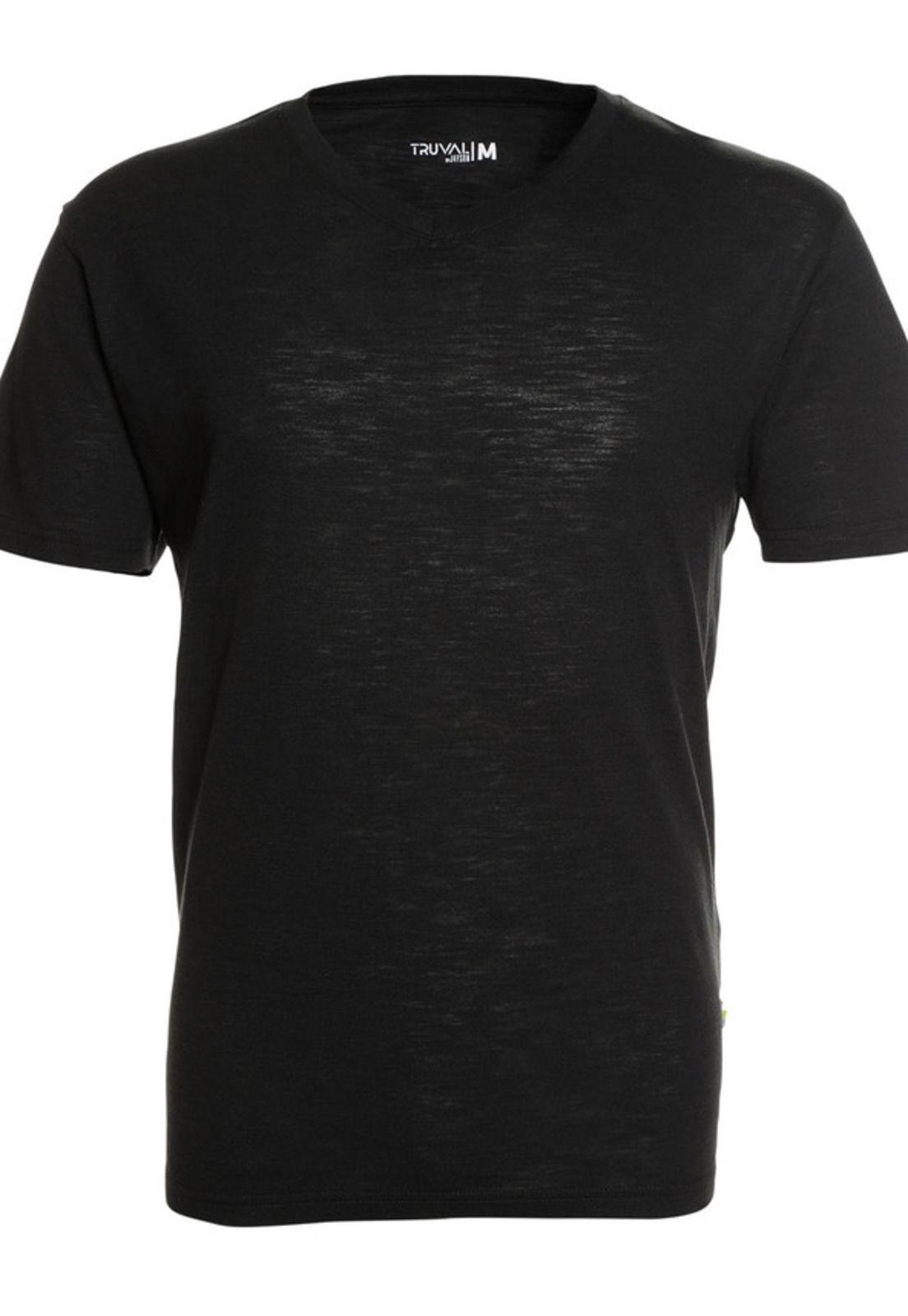 Polera Manga Corta Cuello V Gris Oscuro-3