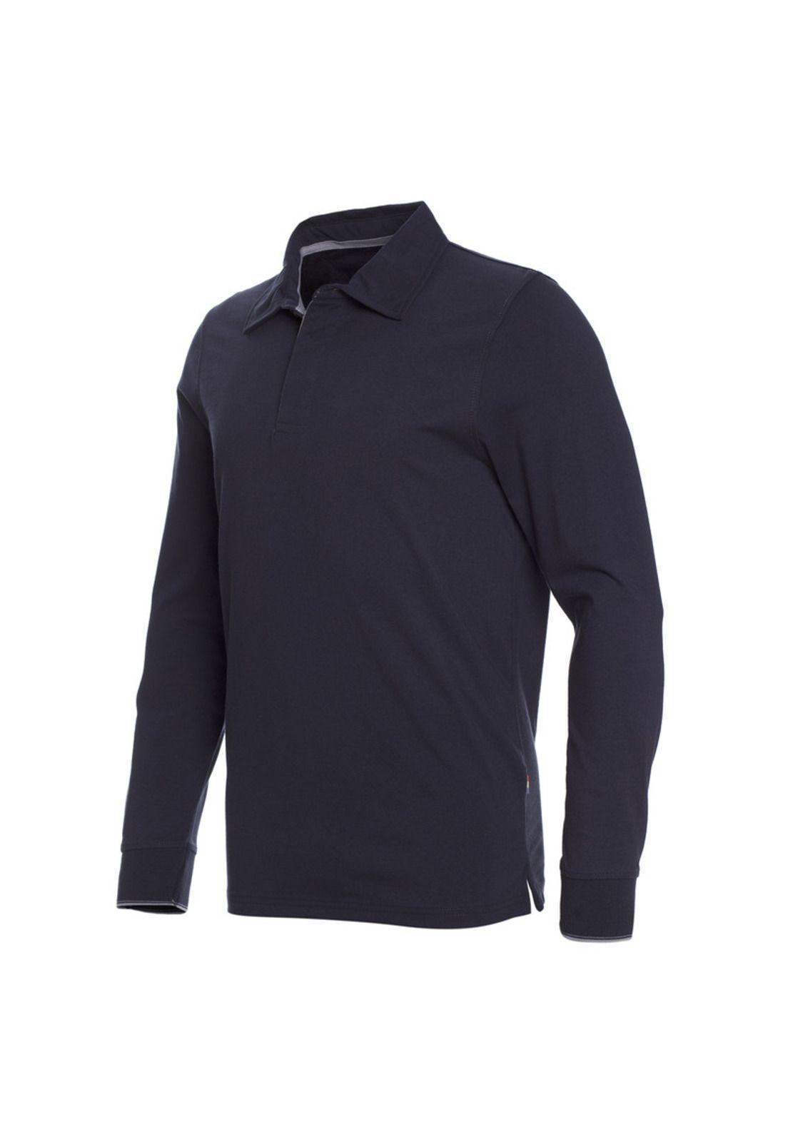 Polera Manga Larga Cuello Camisero Regular Fit-1