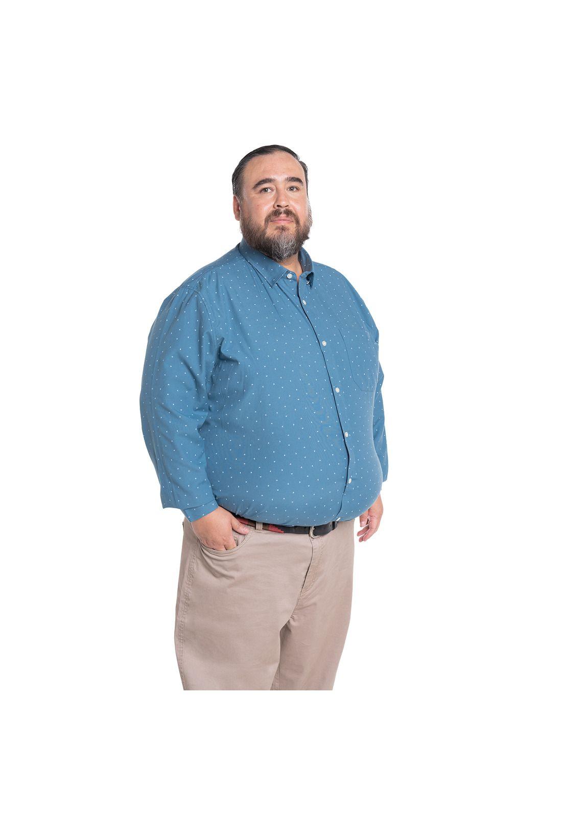 Camisa Manga Larga Estampada Hombre-0