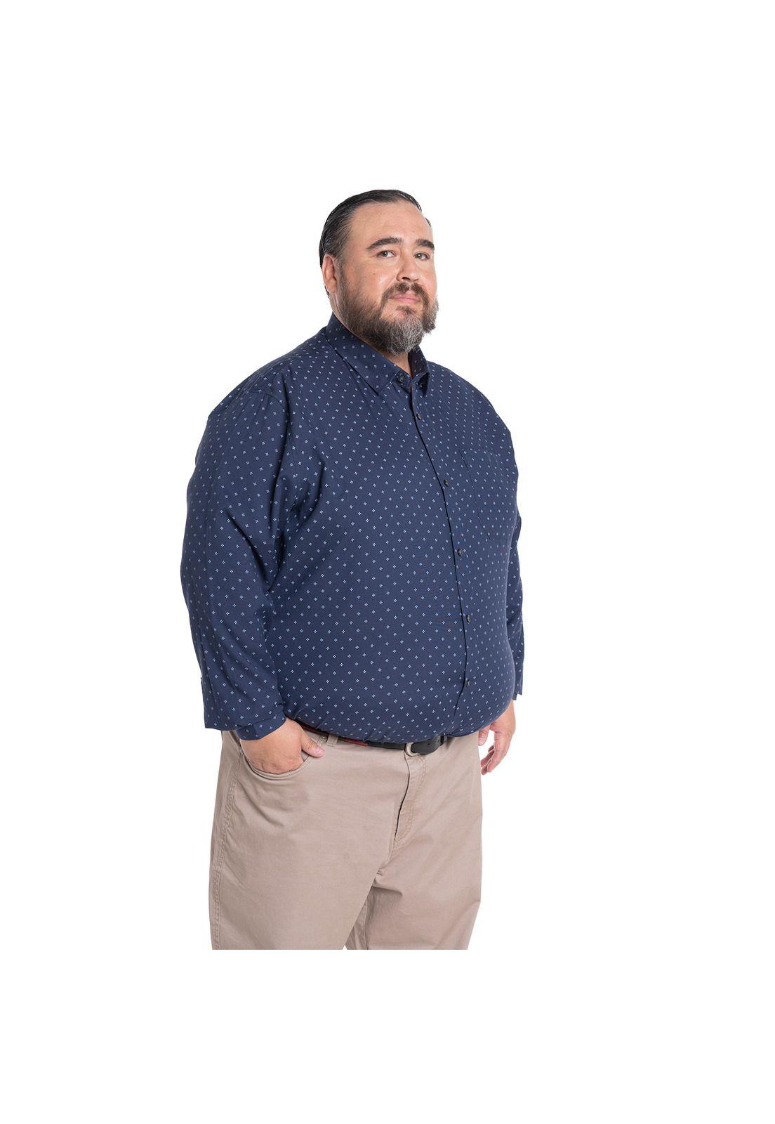 Camisa Manga Larga Estampada Hombre-0