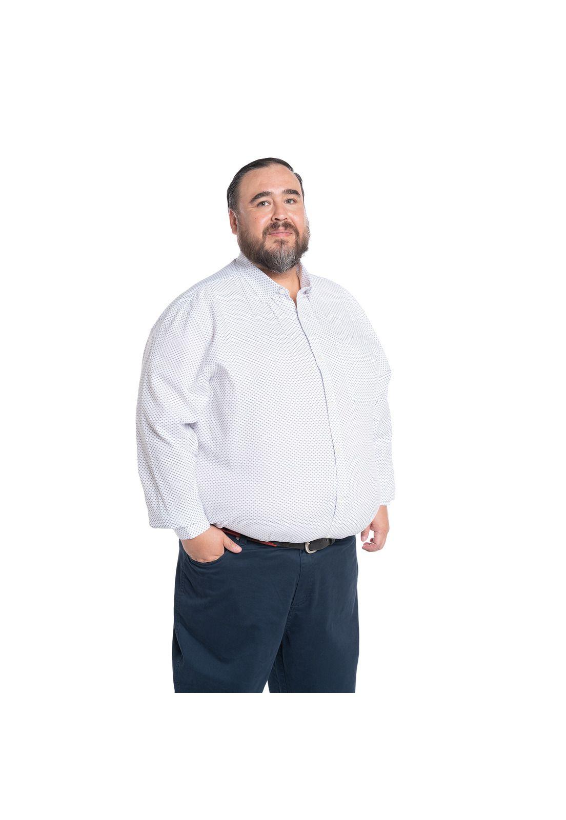 Camisa Manga Larga Estampada Hombre-0