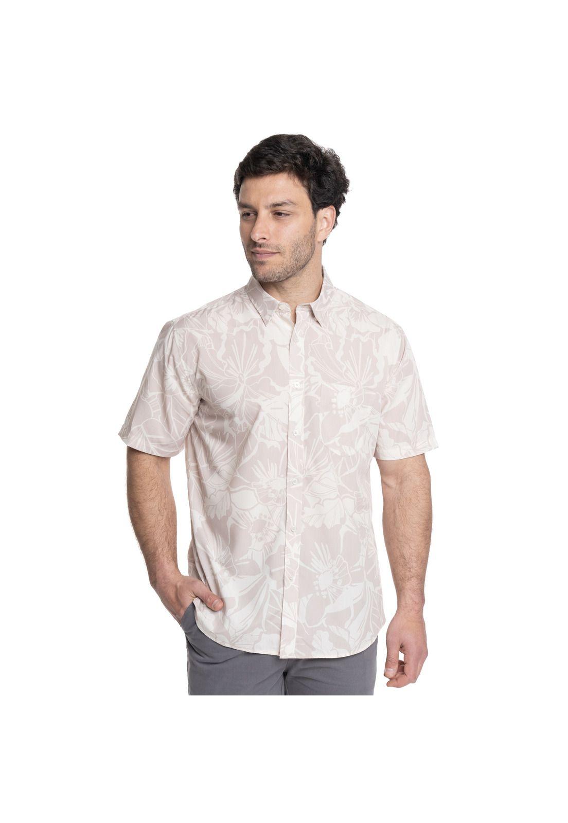 CAMISA HOMBRE MANGA CORTA ESTAMPADA GUAYABERA-0