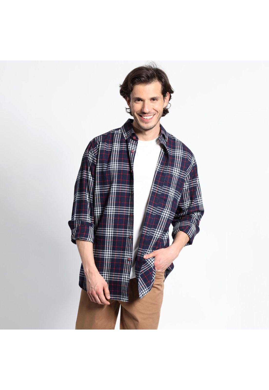 Camisa Manga Larga Franela Regular Fit-0
