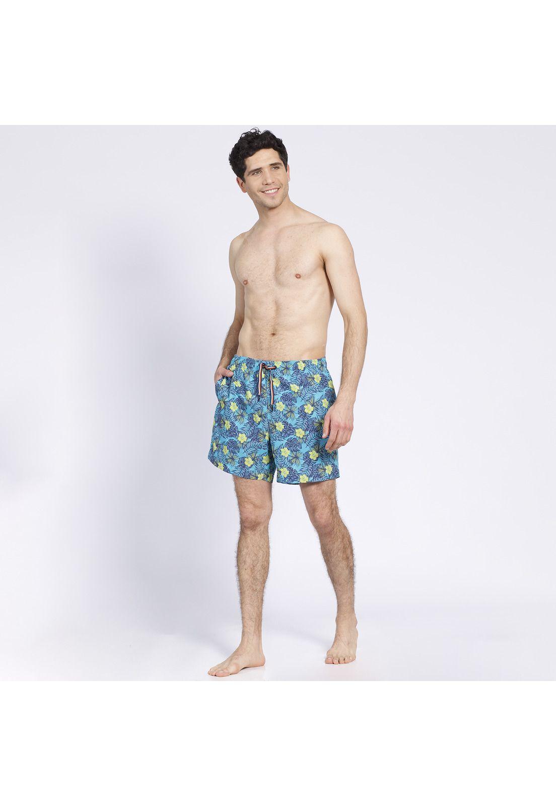 Traje de Baño Estampado Azul-0