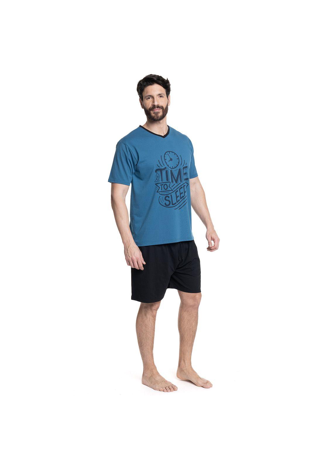 PIJAMA HOMBRE RELAX TOTAL POLERA Y BERMUDA JERSEY-3