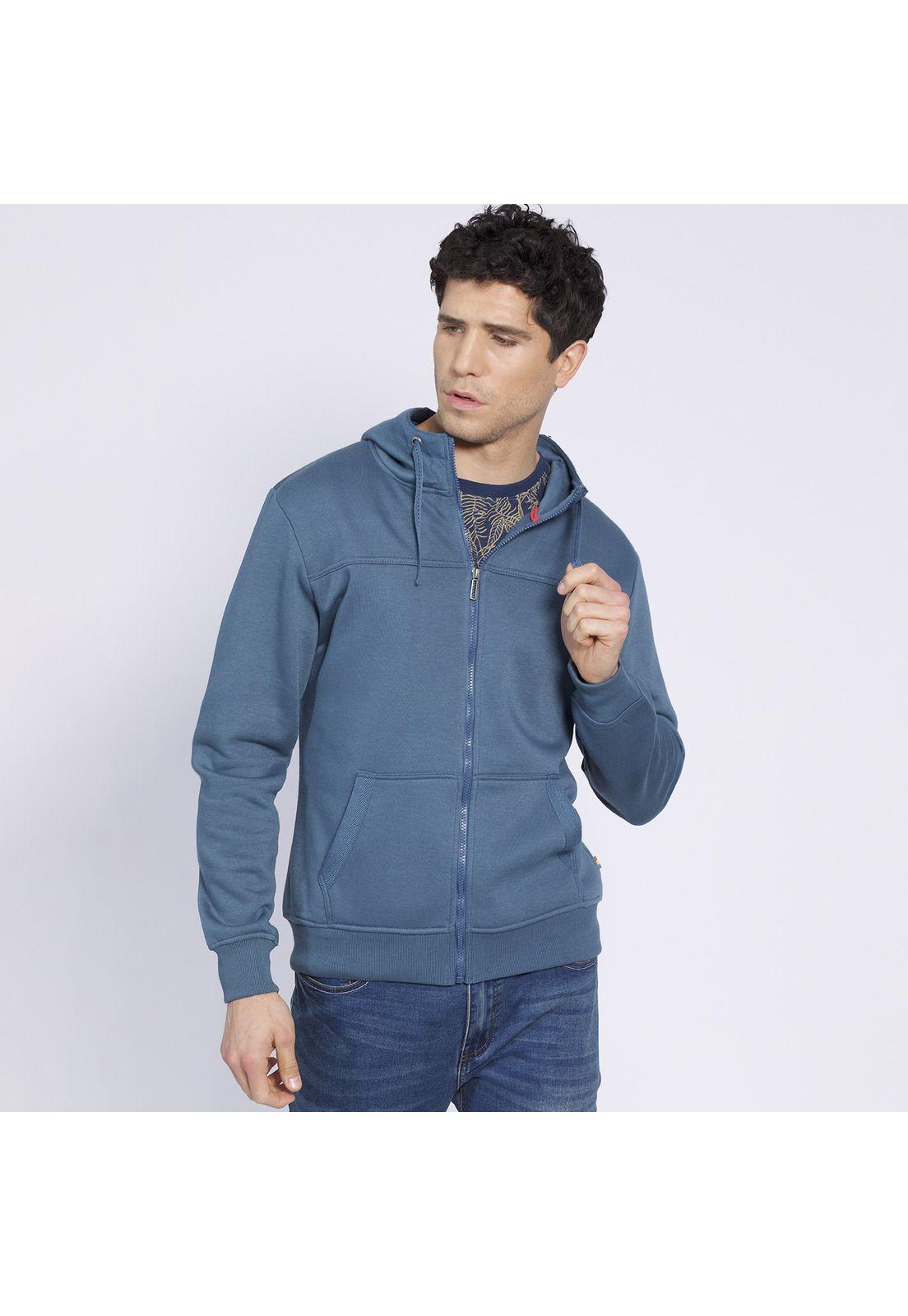 Polerón Hoodie Con Capucha Azul-1