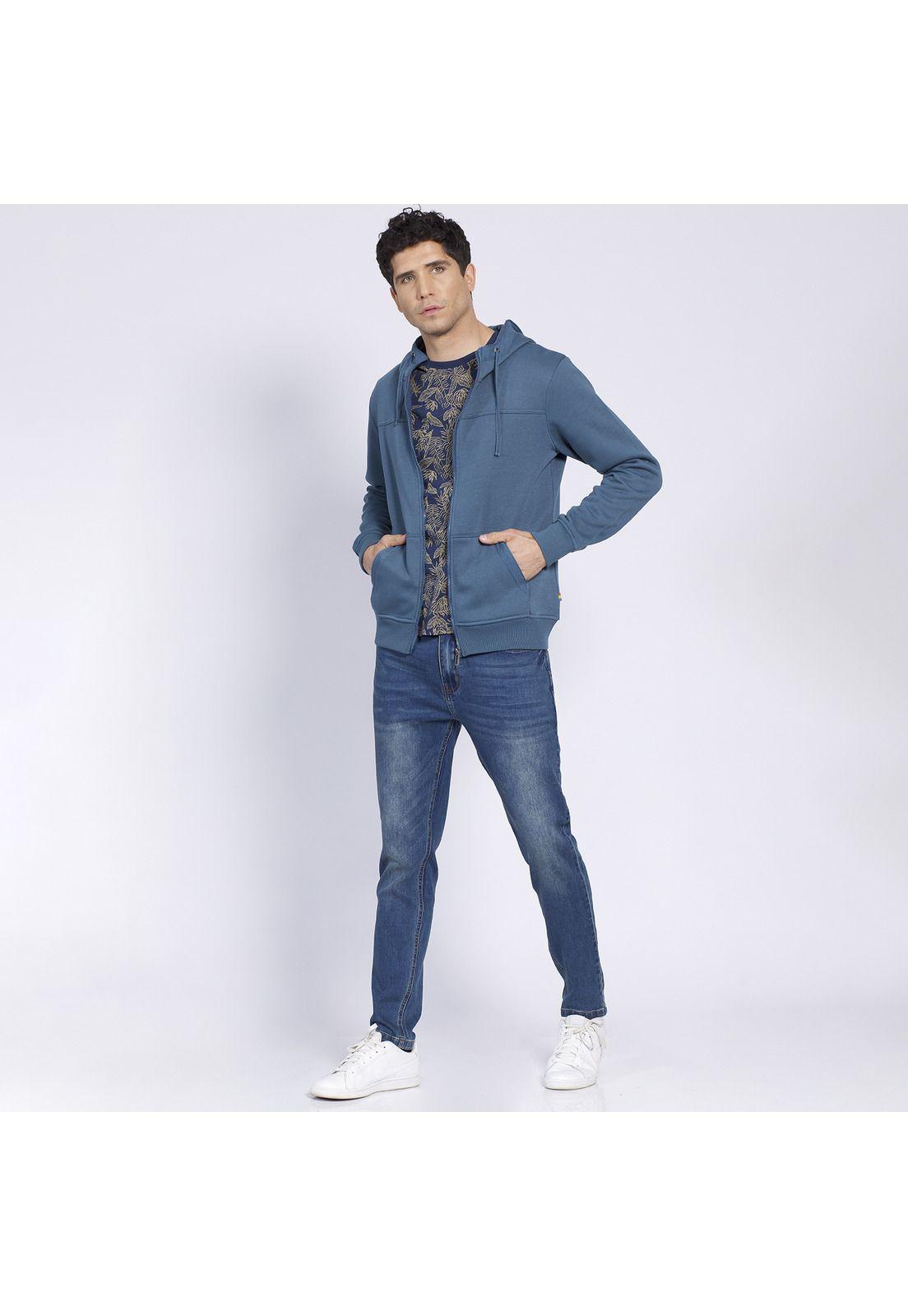 Polerón Hoodie Con Capucha Azul-2