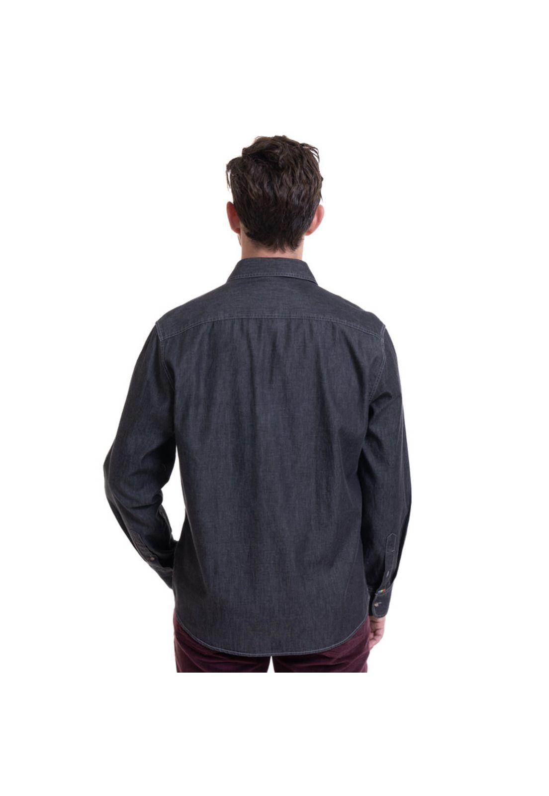 Camisa Denim Básica Gris Oscuro-1