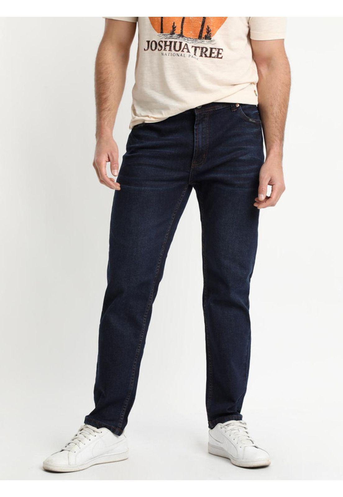 Jeans Tendencia Slim Fit Azul Marino-1