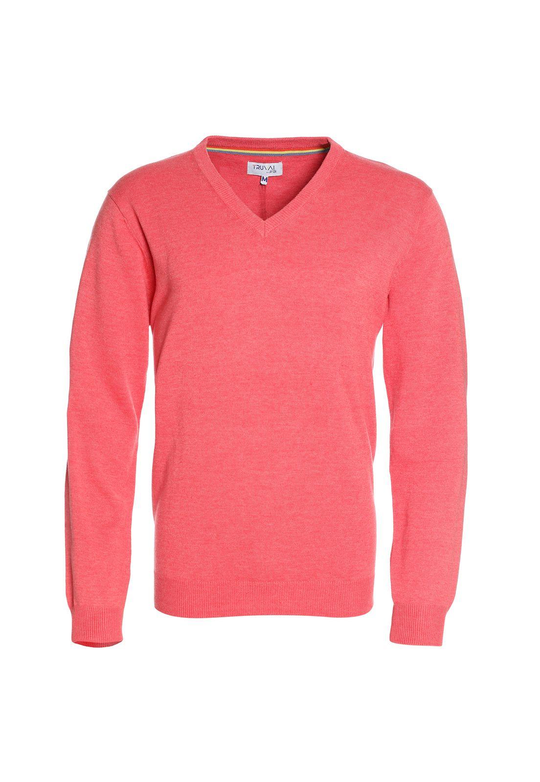 Sweater Cuello V Rojo-0