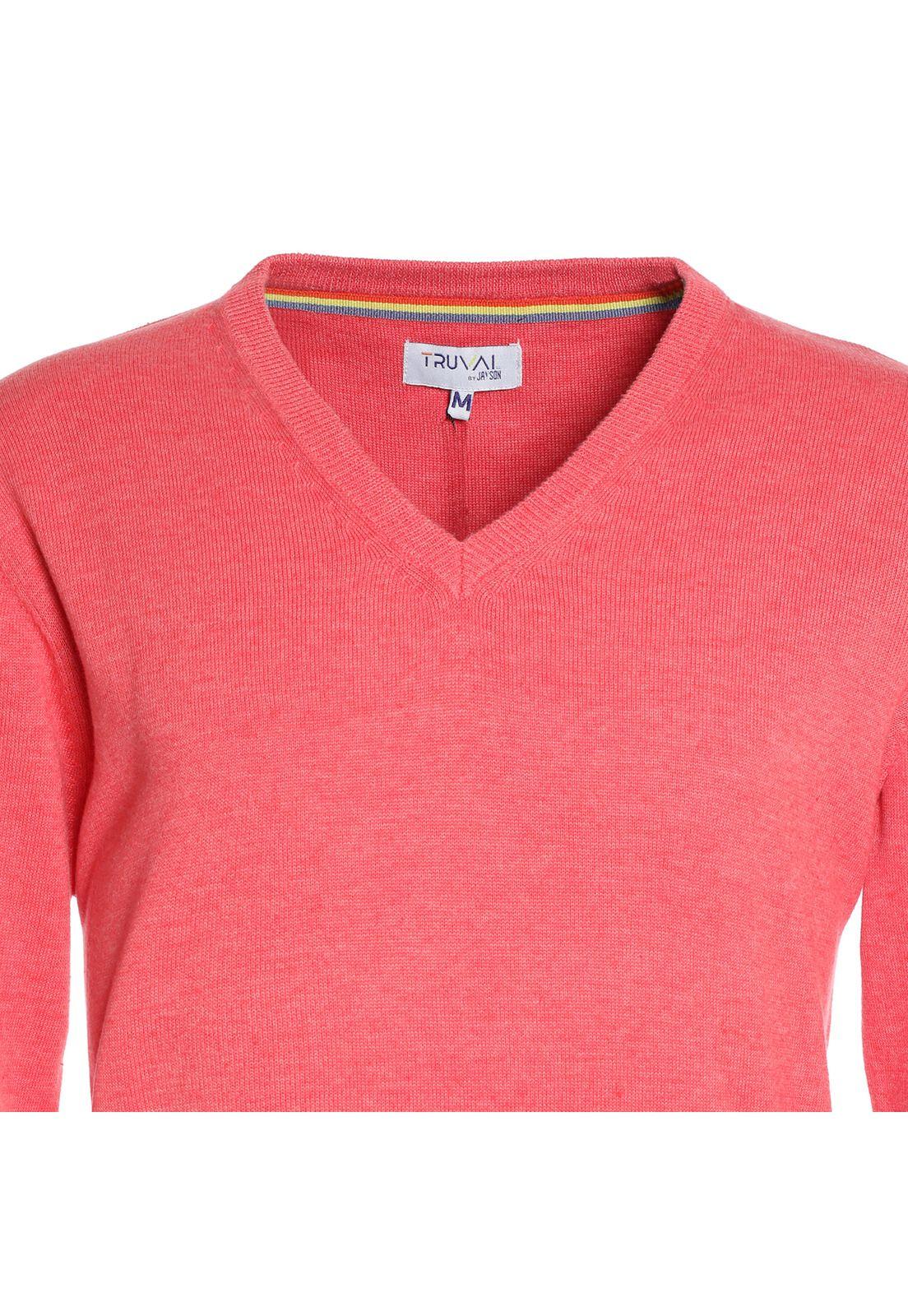 Sweater Cuello V Rojo-3