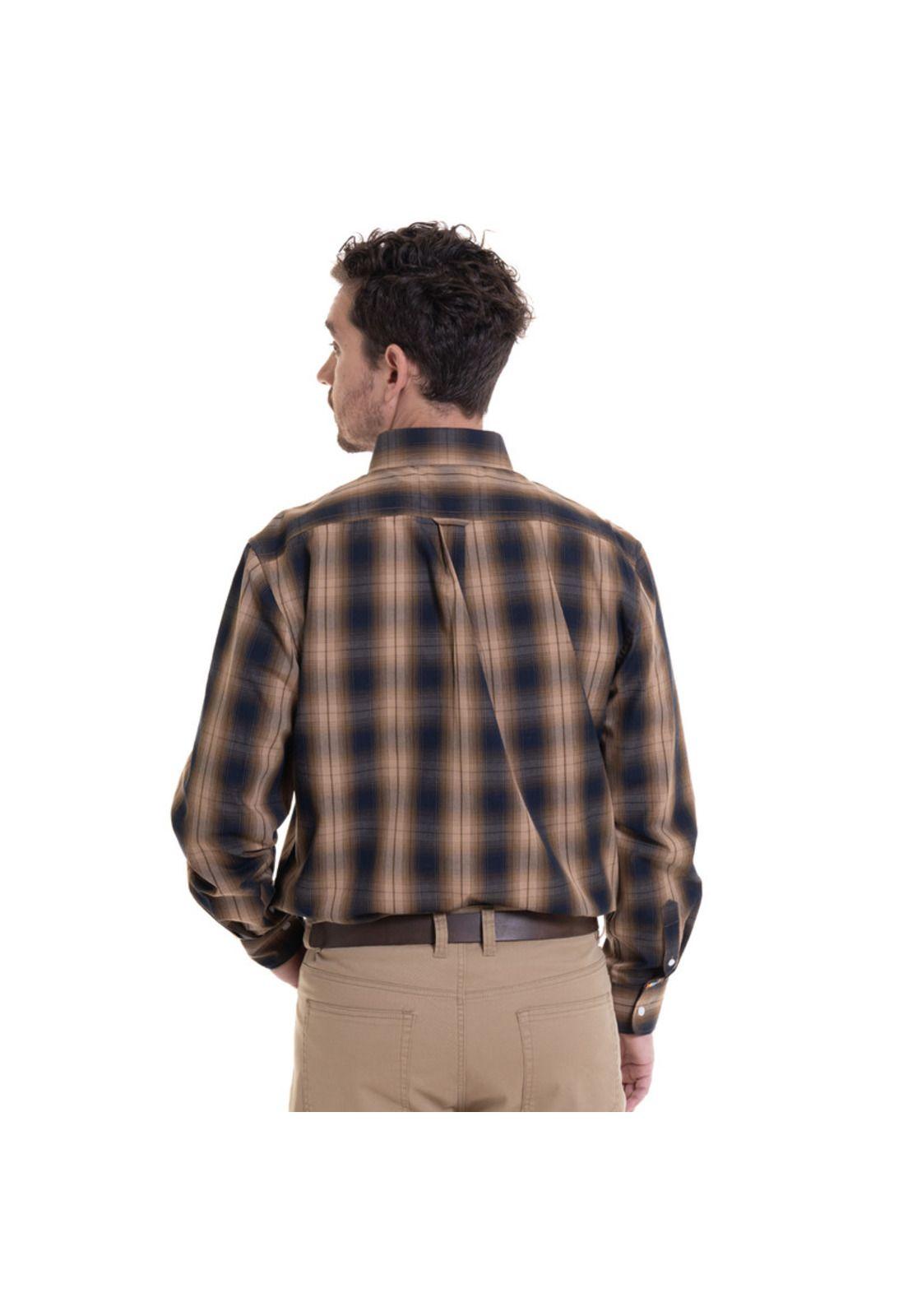 Camisa Trevira Cuadros  Tostado-1