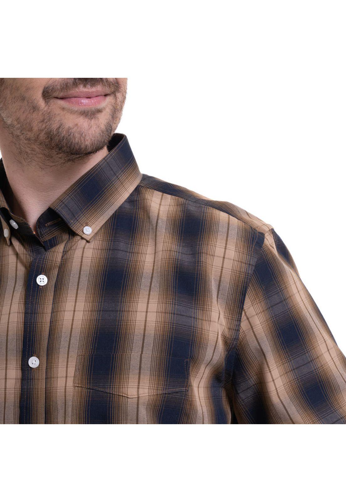Camisa Trevira Cuadros  Tostado-3
