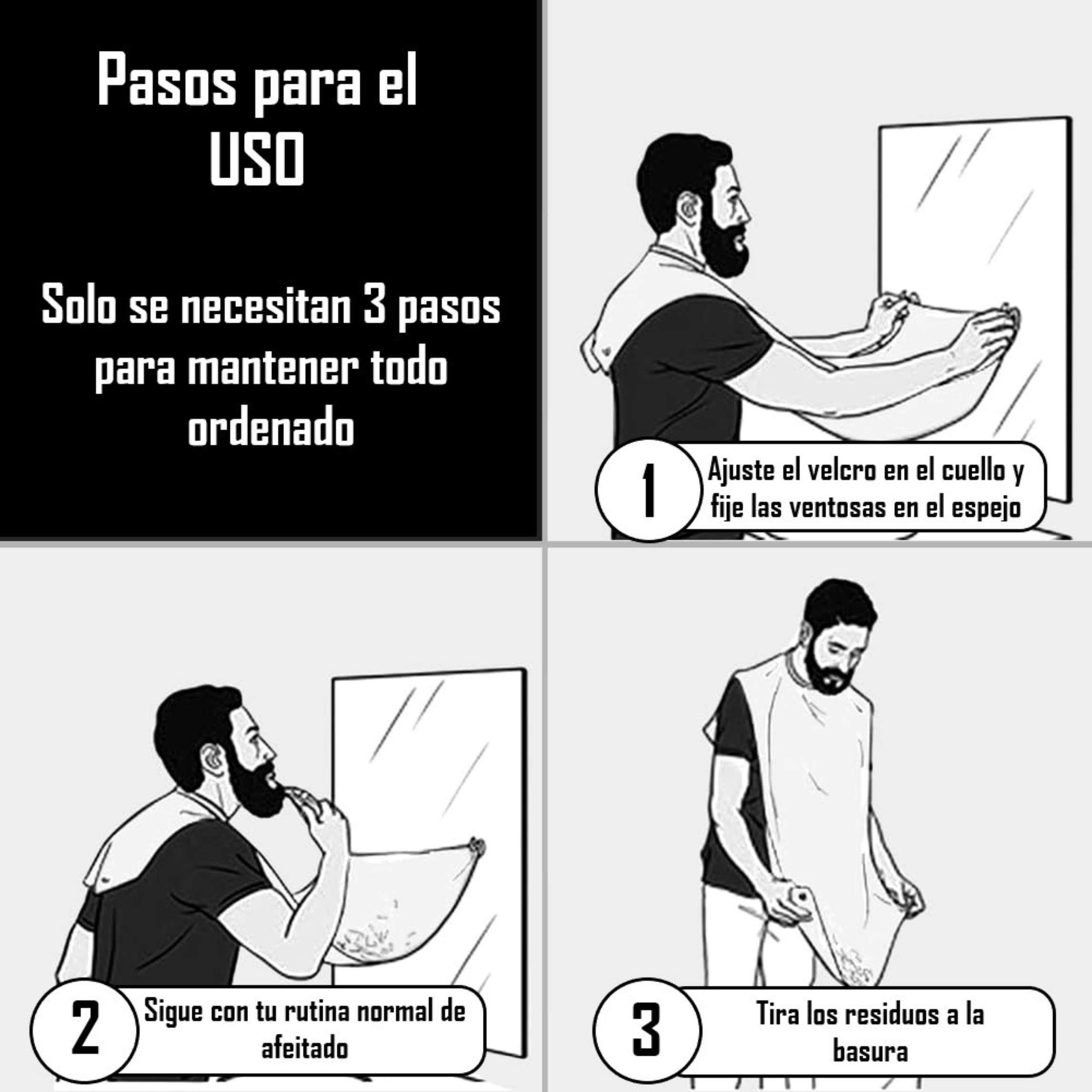 Capa Delantal Para Corte De Barba Afeitado-Afeitar -3