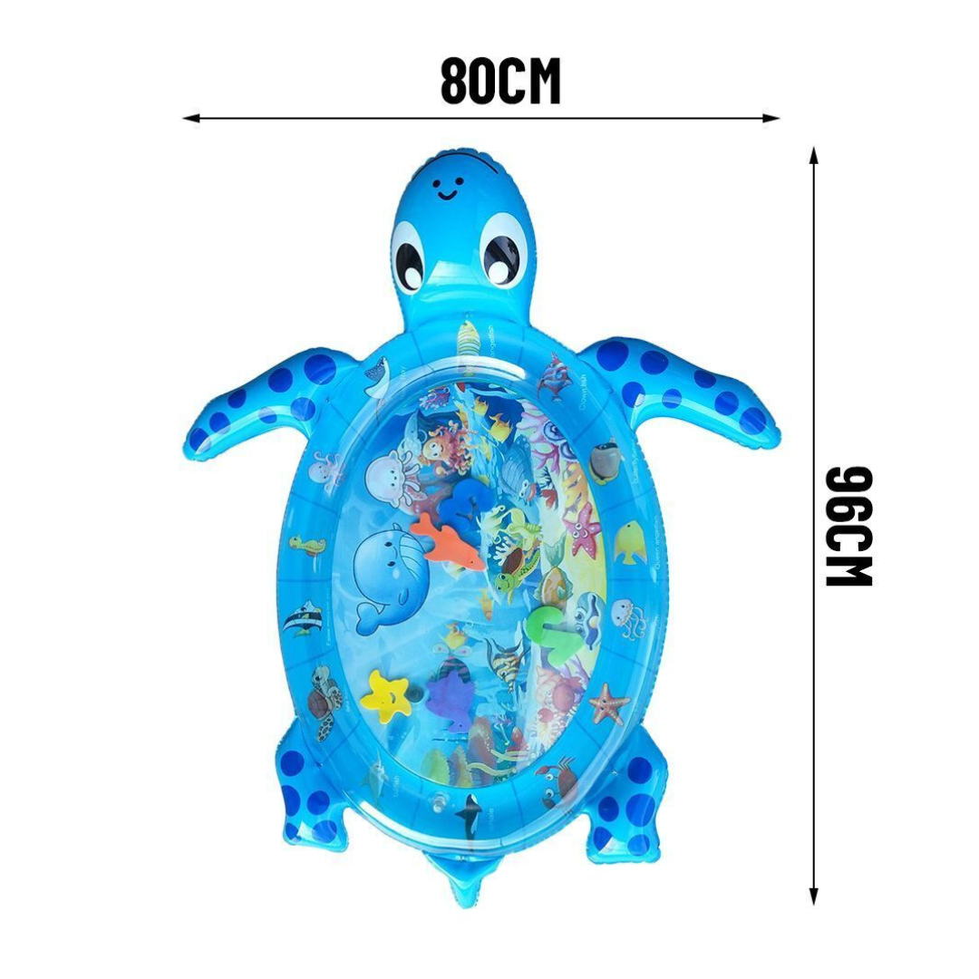 Alfombra Sensorial TORTUGA AZUL de Agua Inflable Bebés-1