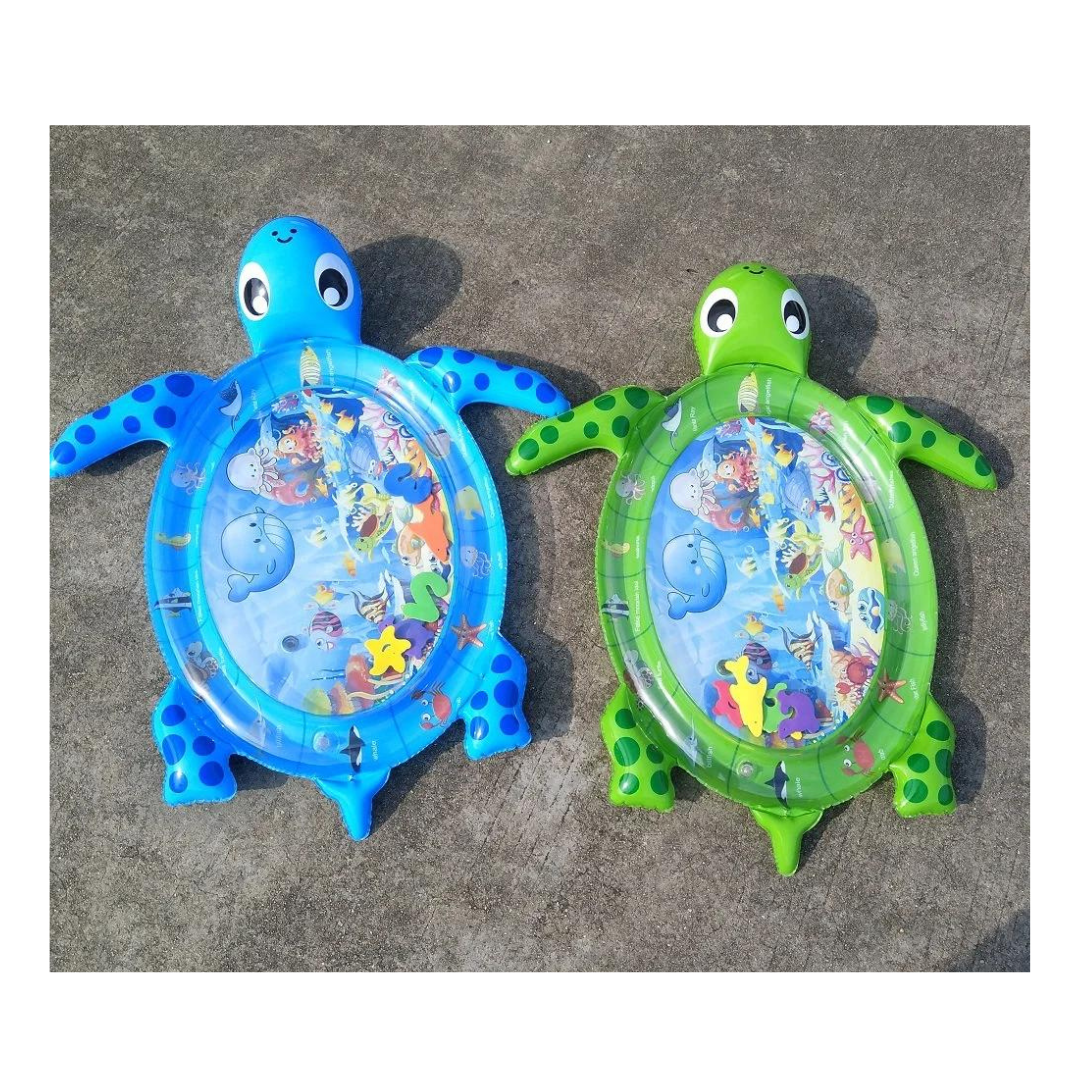 Alfombra Sensorial TORTUGA AZUL de Agua Inflable Bebés-2