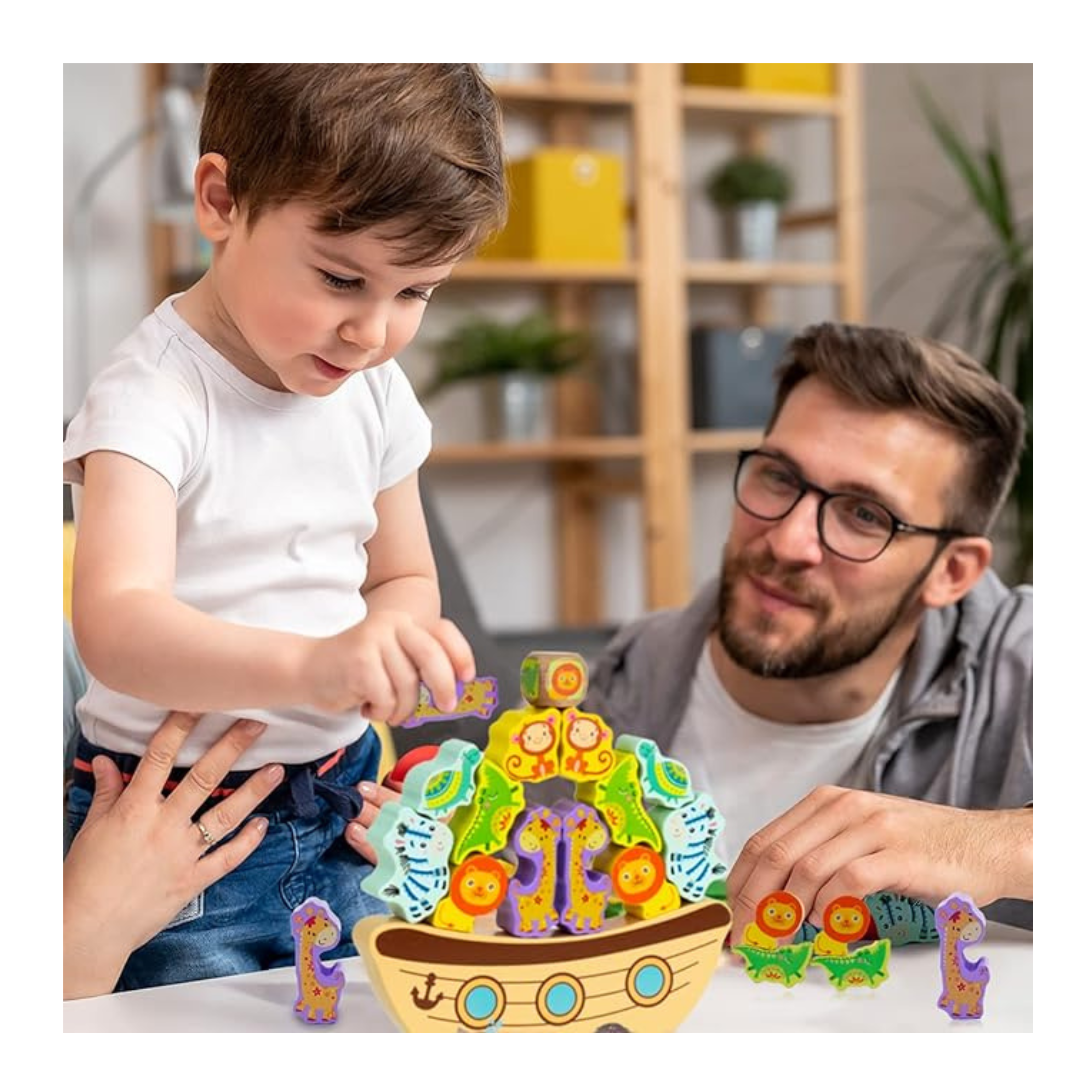 Juego de Equilibrio Arca de Animales de Madera-1