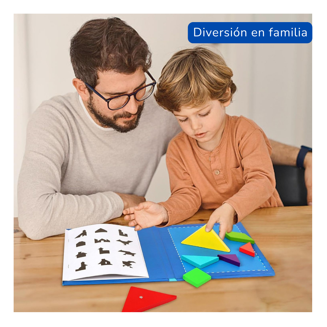 Tangram Magnético Libro 96 Desafíos Rompecabezas -4