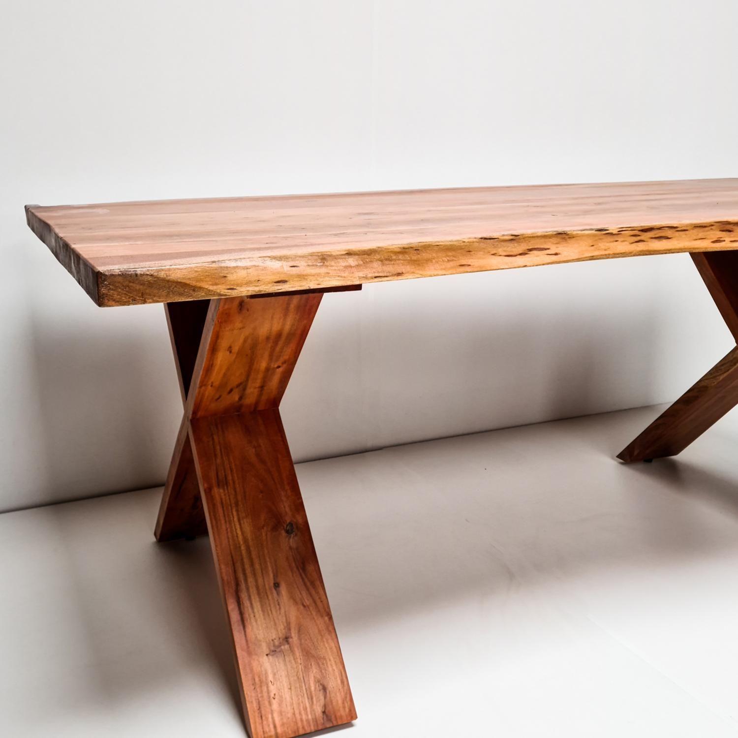 Mesa de comedor Girona 200×100 Madera Teca borde rústico-2