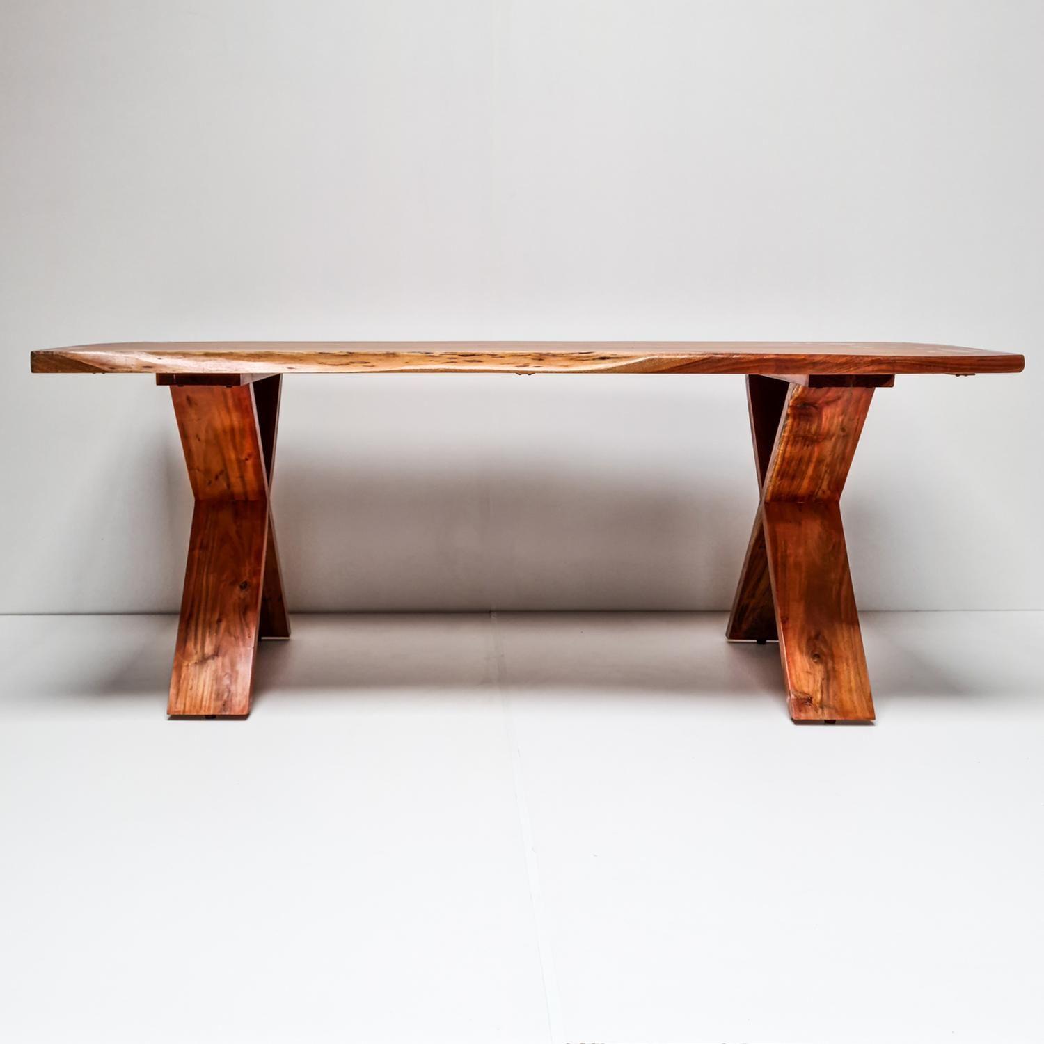 Mesa de comedor Girona 200×100 Madera Teca borde rústico-7
