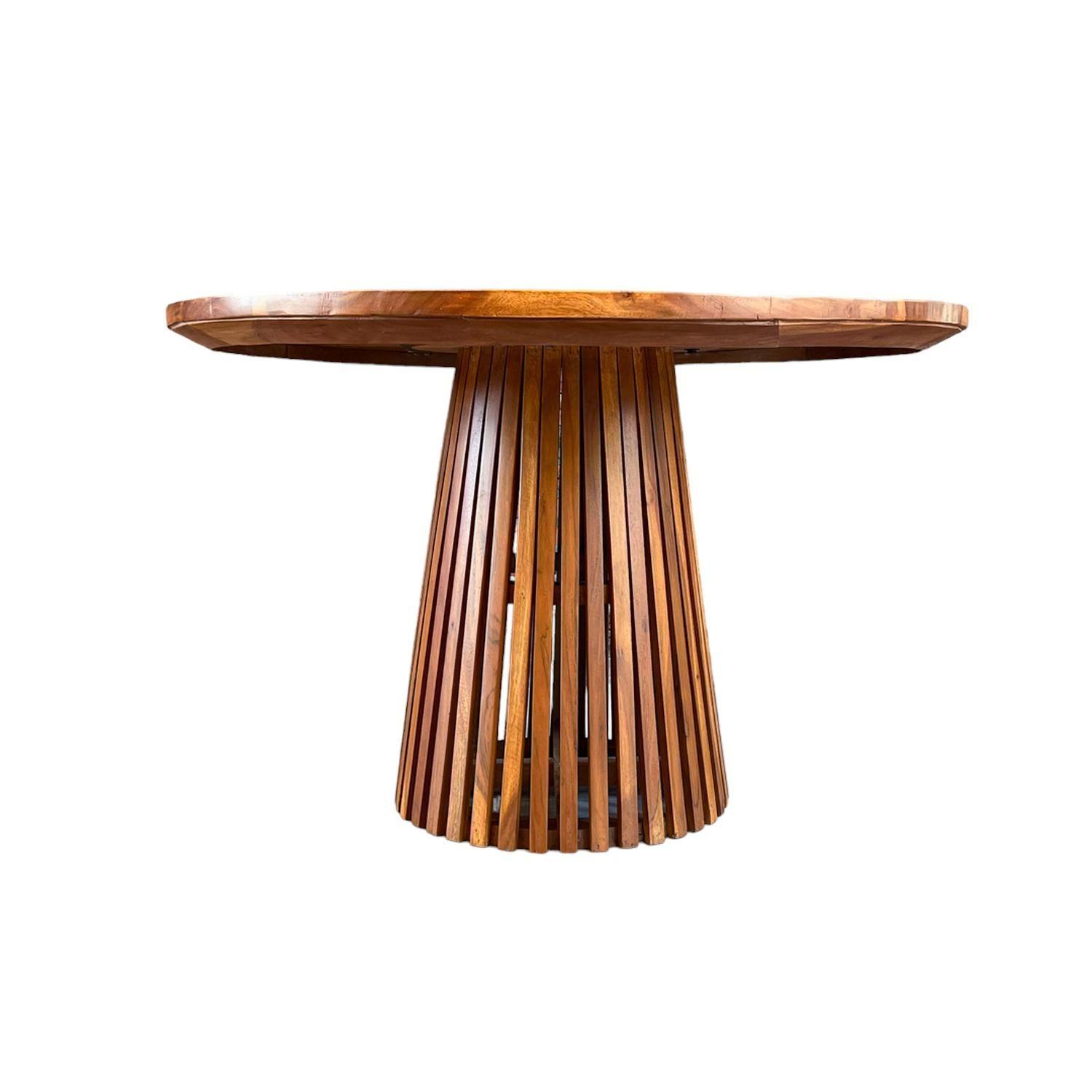 Mesa de Comedor Redonda madera Teca Modelo Bosque-0